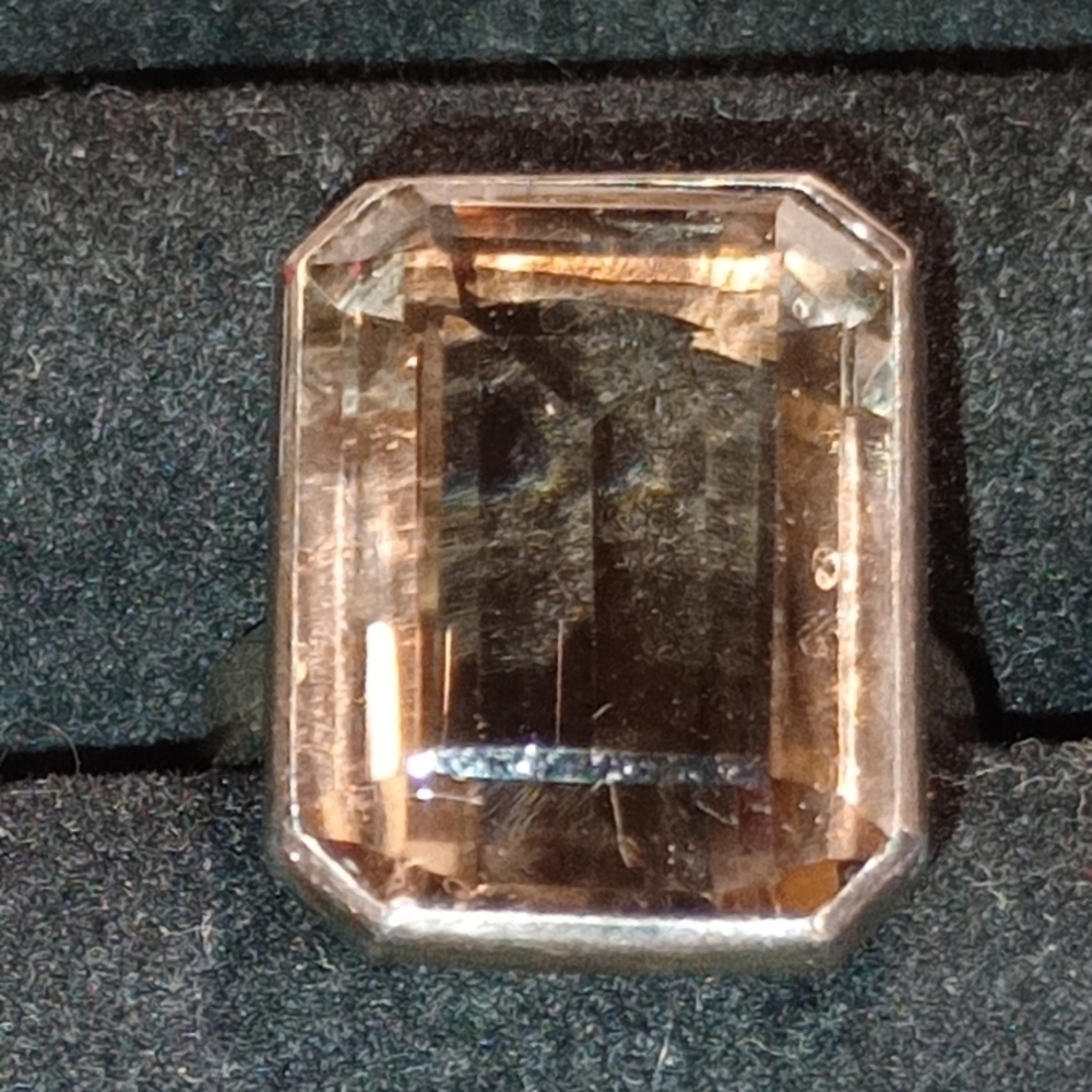 Vintage Silver Large Gemstone Ring - image 1